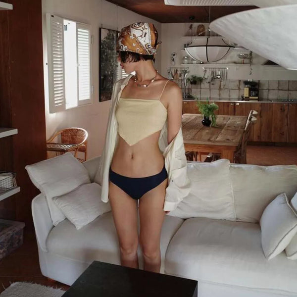 COLOR-BLOCKED MINIMALIST BIKINI SET