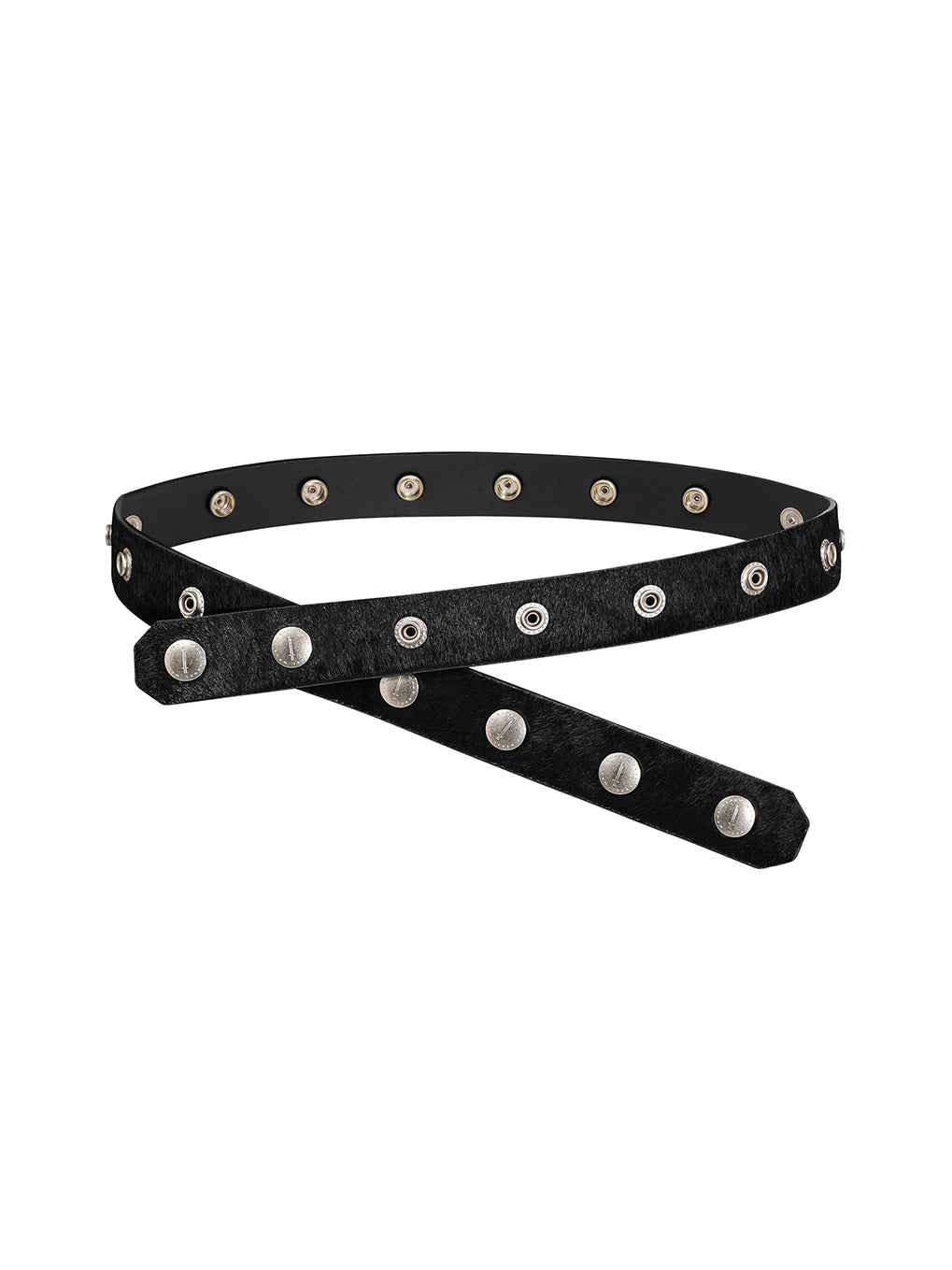 PONY HAIR BUCKLE LEATHER BELT