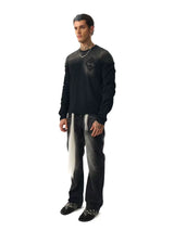 SPARKLY LOGO PLEATED LONG SLEEVE T-SHIRT
