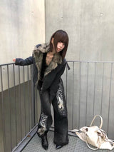 ANIMAL PRINT WIDE LEG PANTS