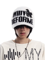 STUDDED MOHAIR BEANIE HAT