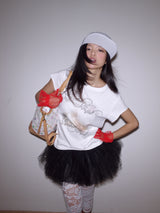 DRUNKEN ANGEL COTTON-LINEN T-SHIRT
