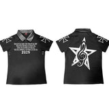 PATCHWORK PU LEATHER POLO TEE