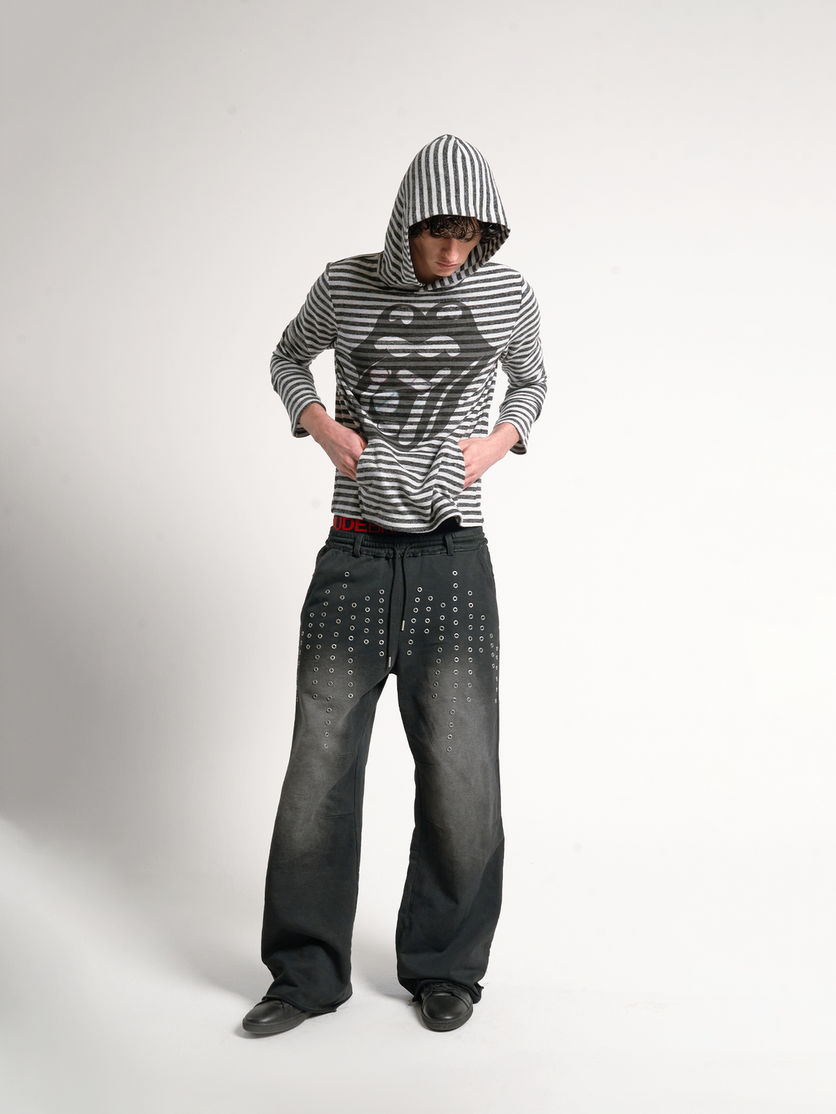 VEGAN DRILL WASHED BAGGY PANTS