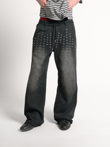 VEGAN DRILL WASHED BAGGY PANTS