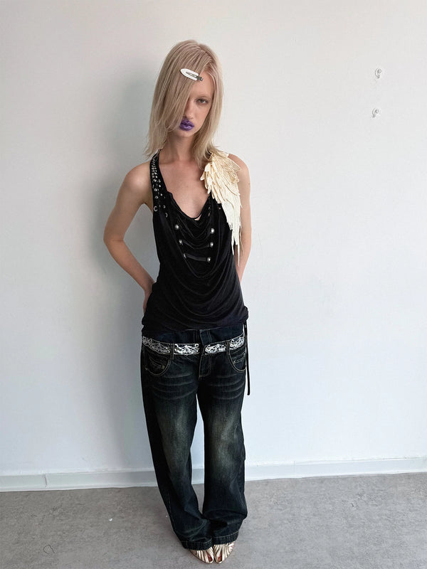 DECONSTRUCTED TASSEL CAMISOLE TOP