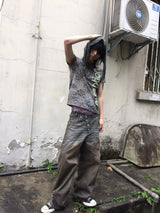 DISTRESSED SILVER BATIK JEANS