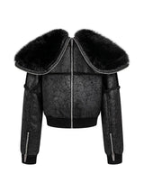 N2B LEATHER JACKET WITH FUR COLLAR