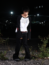 THREADED BLACK AND WHITE TEE