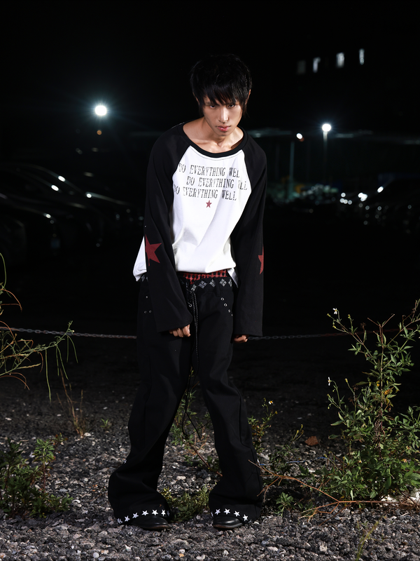 THREADED BLACK AND WHITE TEE