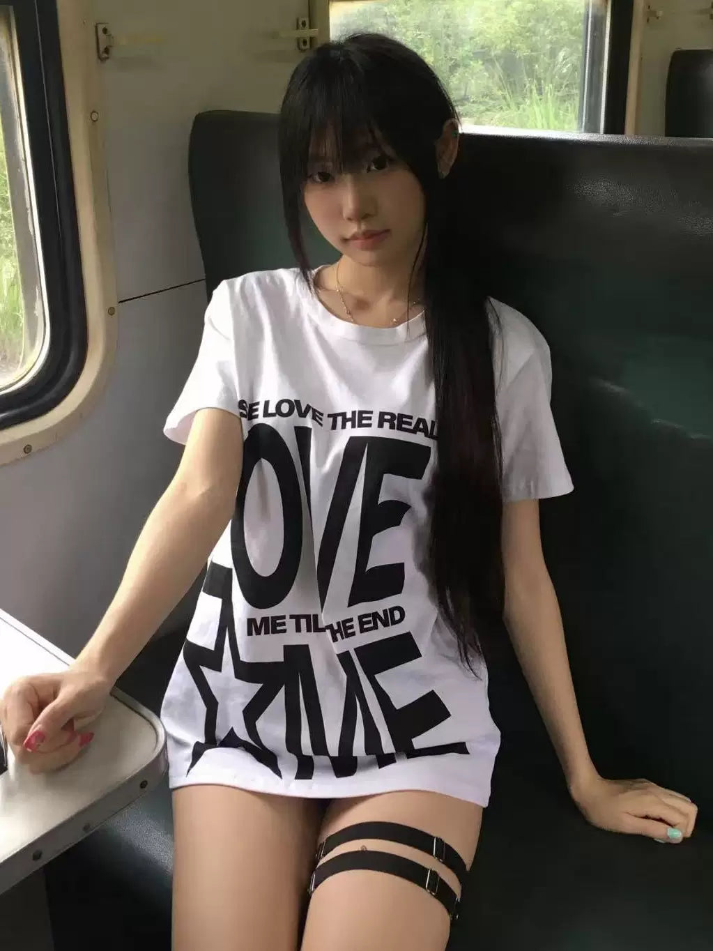 LAYERED RELAXED SLOGAN T-SHIRT