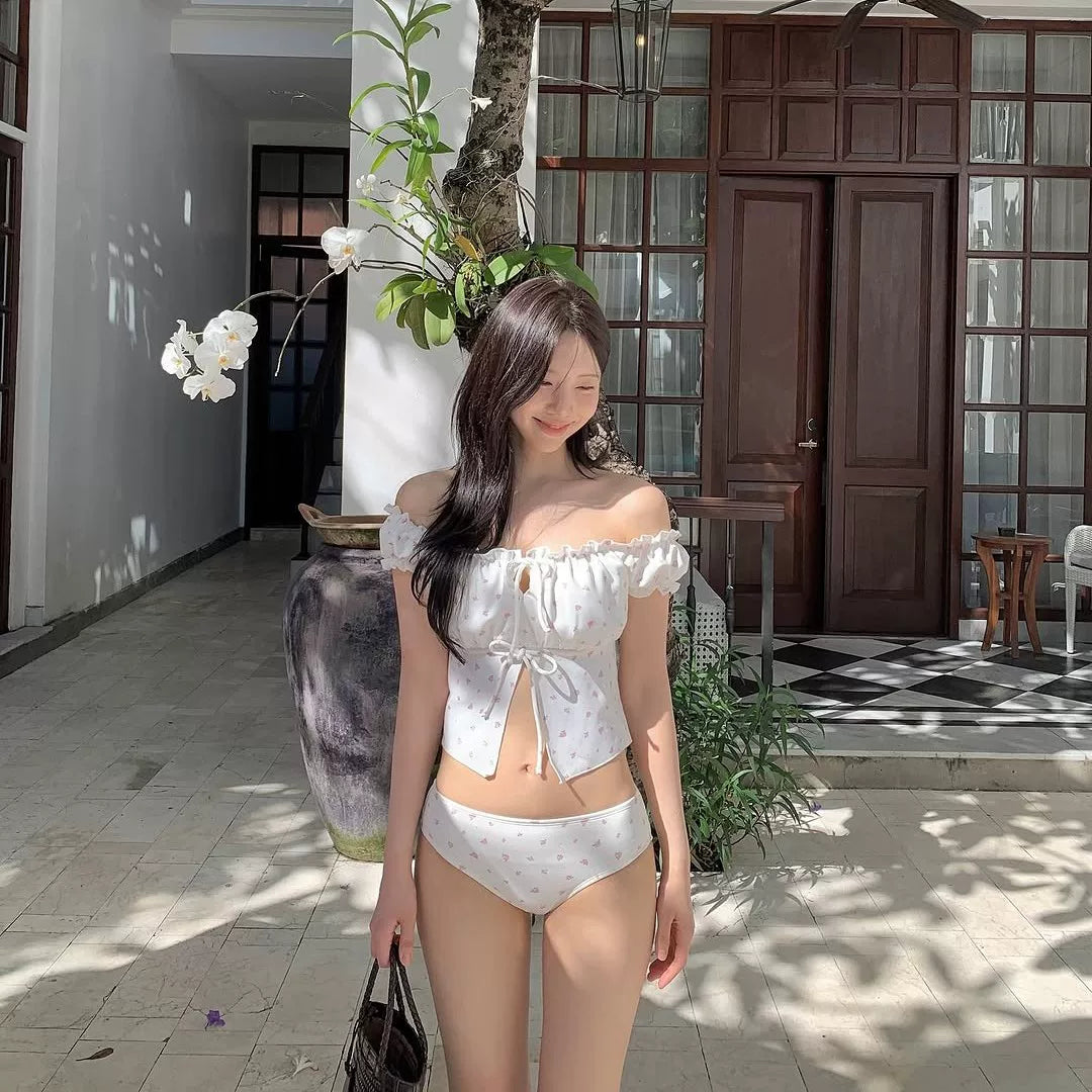 FLORAL OFF-SHOULDER BIKINI SET