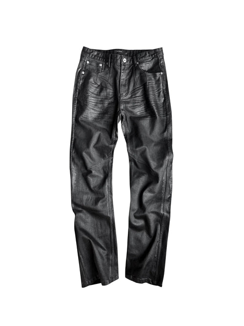 DISTRESSED BLACK STRETCH JEANS