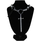 SILVER COWHIDE ROPE NECKLACE