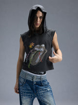 LEOPARD-PRINT RHINESTONE TANK TOP
