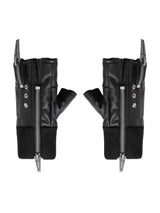 PUNK LAYERED ZIPPER GLOVES