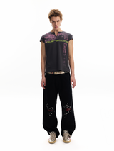 EMBELLISHED CHECKERED STREET JEANS
