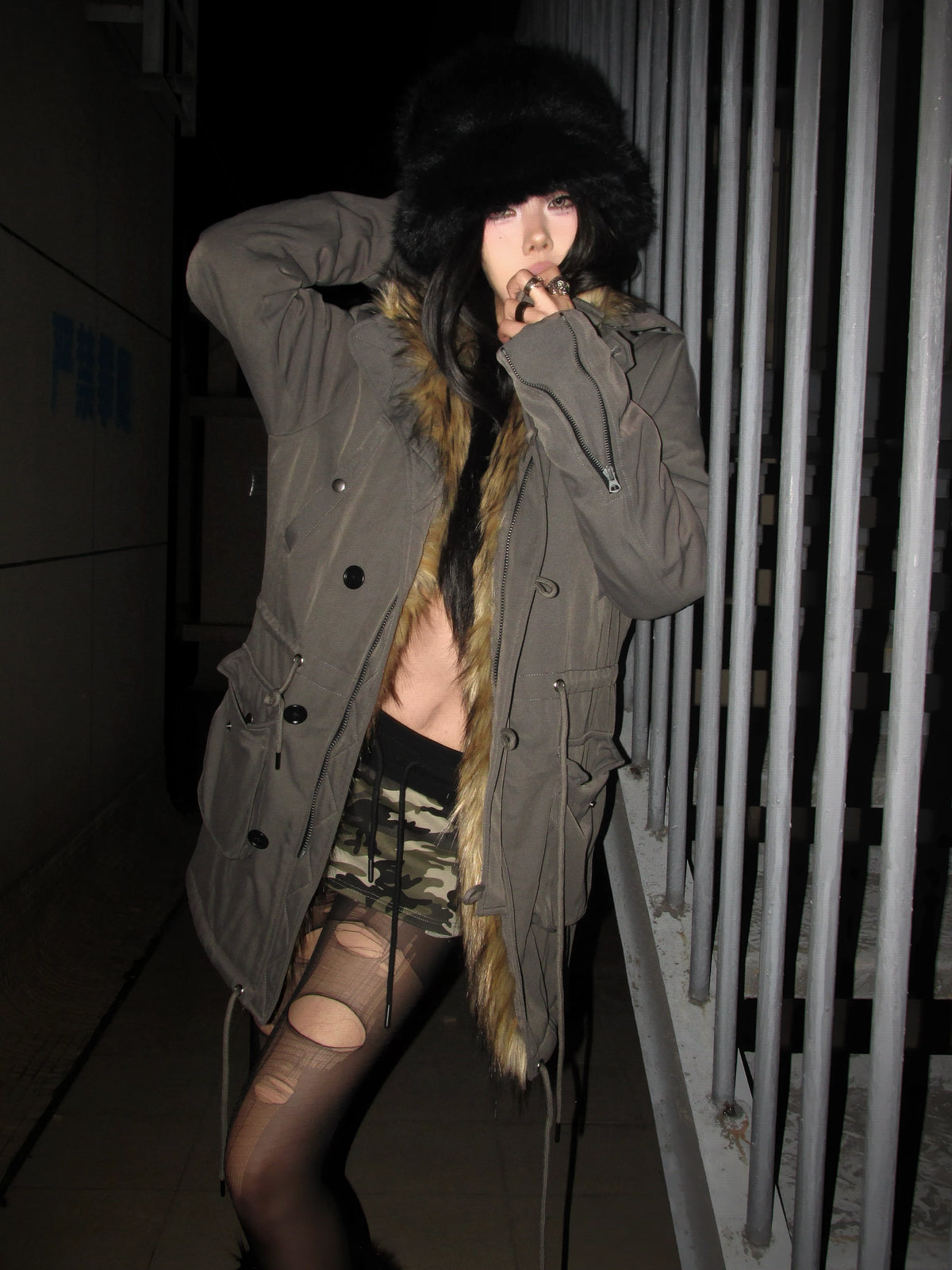 FAUX FUR WINDPROOF JACKET