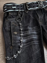 PUNK FLARE EMBROIDERED JEANS