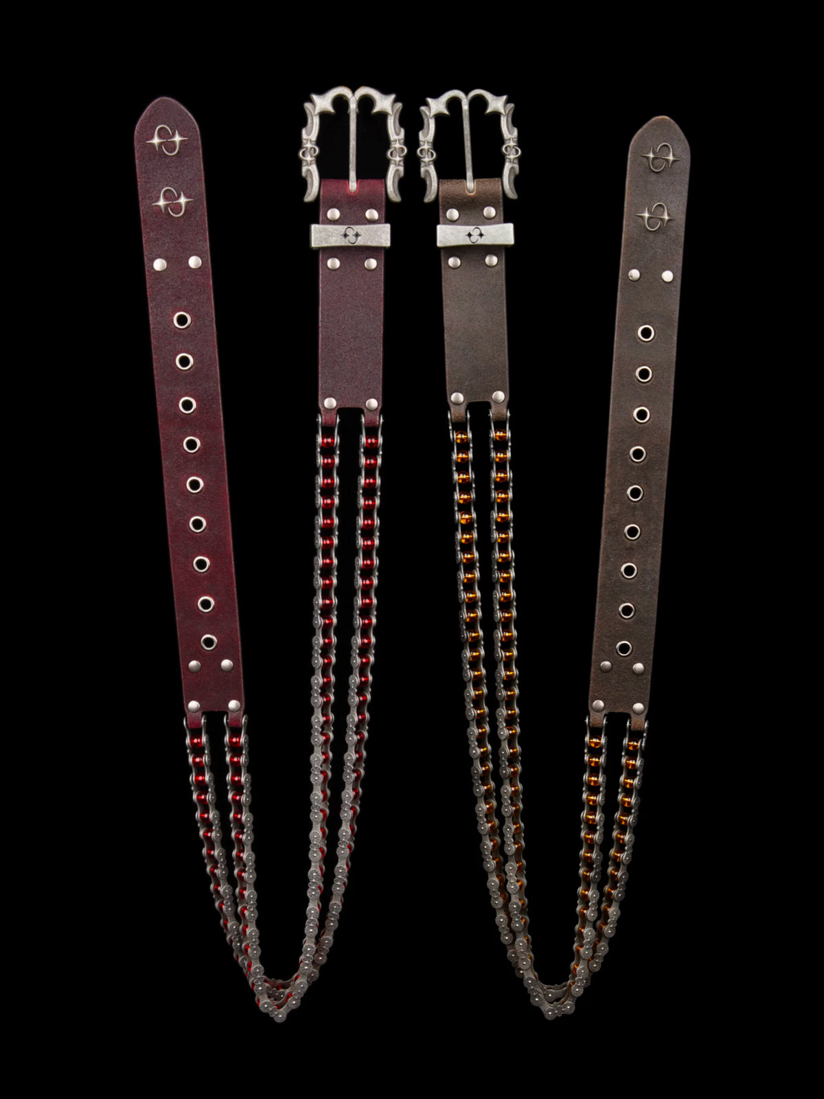 PUNK DOUBLE ROW LEATHER BELT