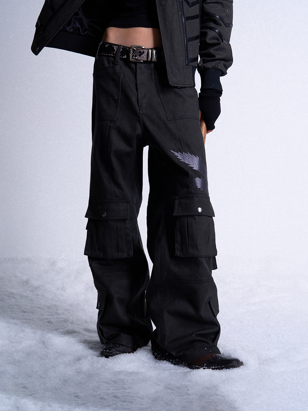 PSYCHEDELIC CARGO CANVAS PANTS