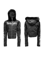 WASHED HOODED SWEATSHIRT JACKET