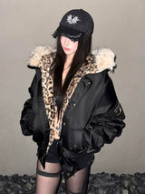 LEOPARD PRINT PILOT JACKET