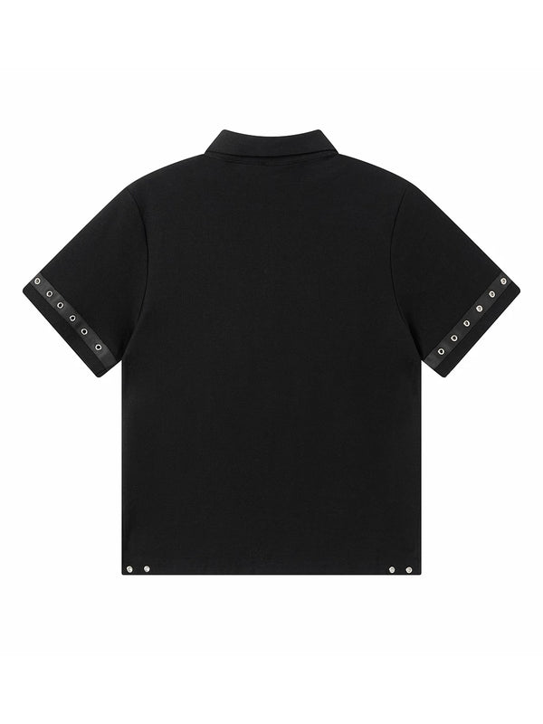 STUDDED CROSS POLO TEE