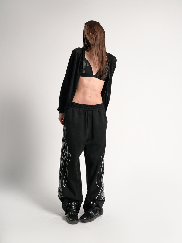 NOE CROSSBODY EMBROIDERED SWEAT PANTS