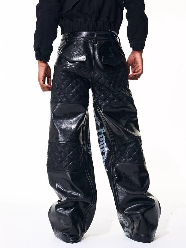 DIAMOND GRID CASUAL PANTS