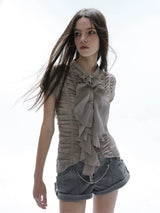VICTORIAN RUFFLE CHIFFON BLOUSE