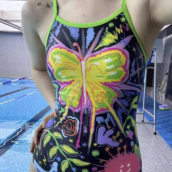 BUTTERFLY STYLE SPORTS SWIMSUIT