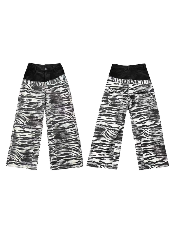 ZEBRA PRINT BAGGY JEANS