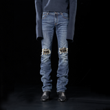 DISTRESSED BLUE STRETCH JEANS