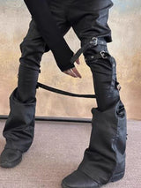 PUNK STYLE WAX DENIM PANTS