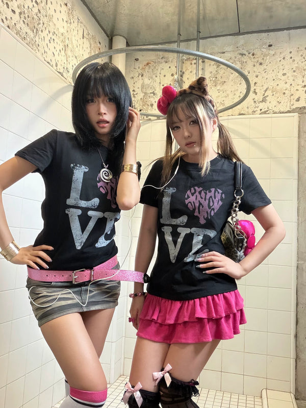 LEOPARD LOVE HEART TEE