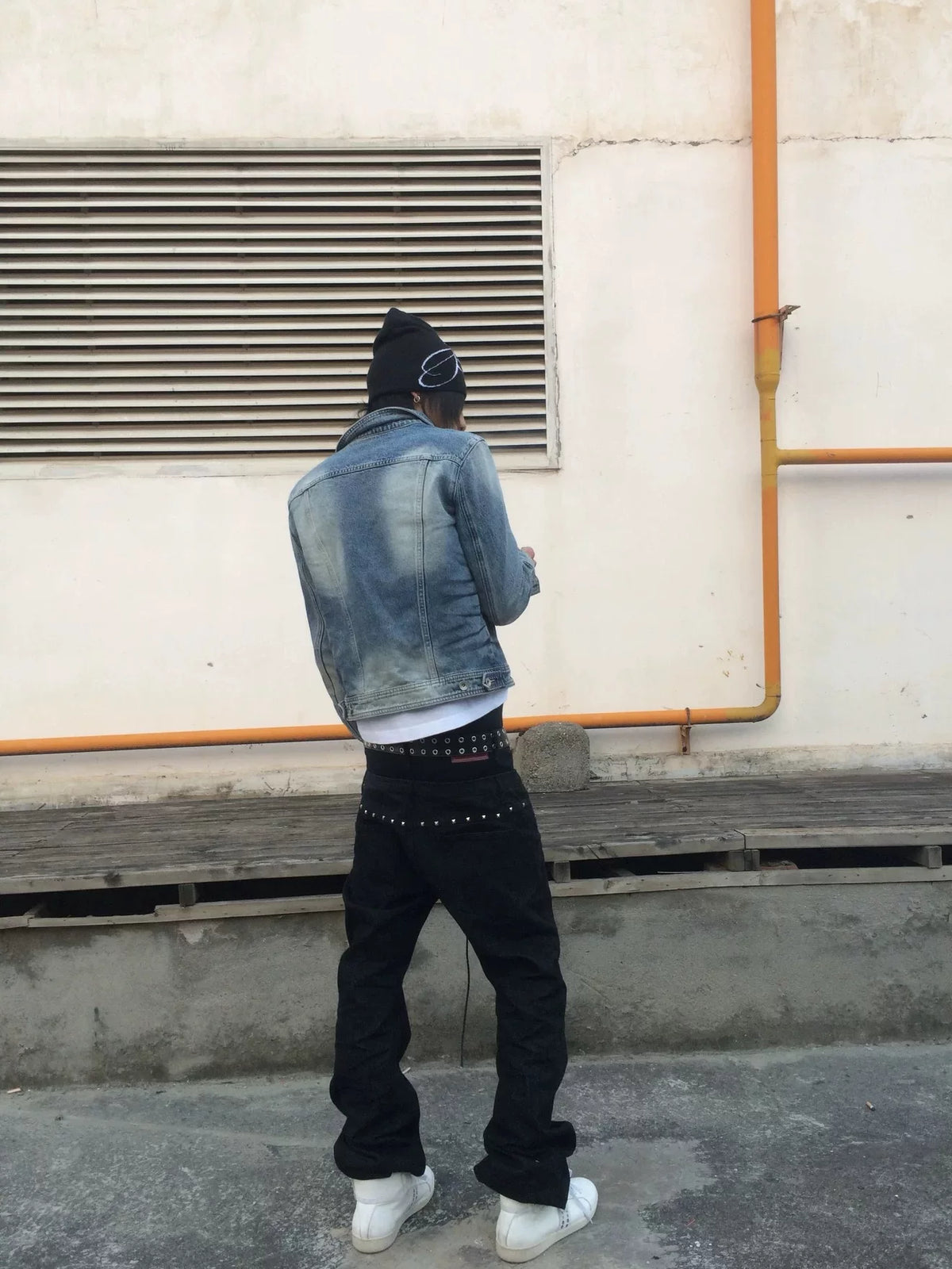 CUSTOM STACKED JEANS WITH ZIPPER