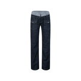 DOUBLE WAIST COLOR BLOCK JEANS
