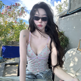 FLORAL V-NECK ONE-PIECE SWIMSUIT