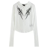 RHINESTONE SNOWFLAKE HOODIE T-SHIRT