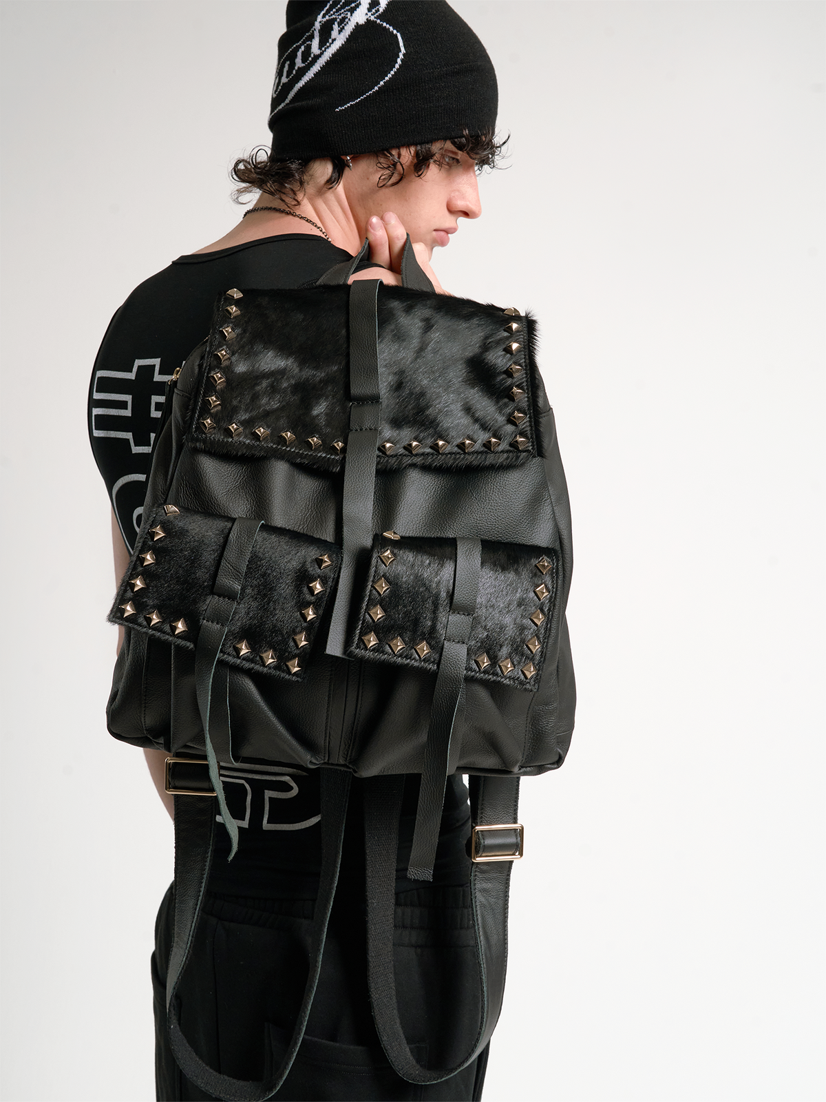 PUNK LEATHER SHOULDER BAG