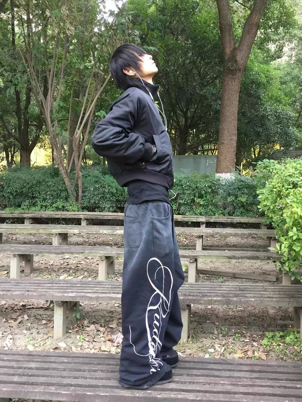SUN-WASHED EMBROIDERED SWEATPANTS