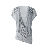 TASSEL DRAPE KNIT T-SHIRT