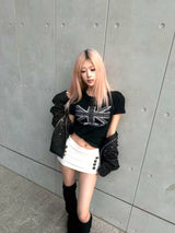 LEOPARD FLAG GRAPHIC T-SHIRT