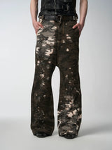 DISSOLVING CAMOUFLAGE DROP CROTCH PANTS
