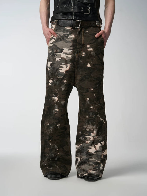 DISSOLVING CAMOUFLAGE DROP CROTCH PANTS