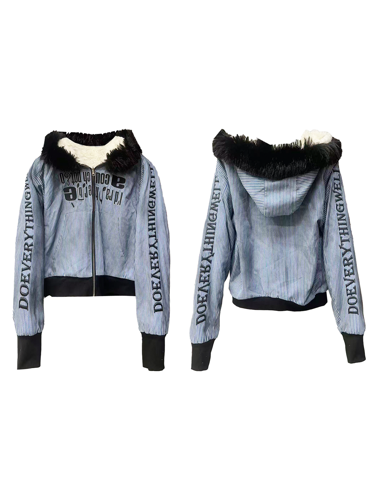 DISTRESSED LAMBSWOOL HOODED JACKET