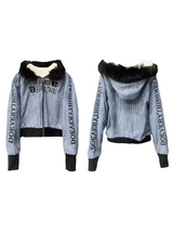 DISTRESSED LAMBSWOOL HOODED JACKET