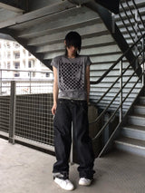 CHECKERED ROCK PORTRAIT T-SHIRT