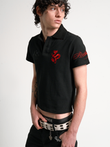 RED DRAGON EMBROIDERED POLO T-SHIRT